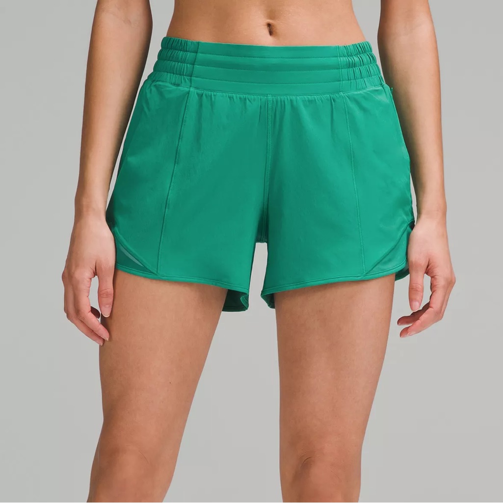 Nwt Lululemon Hotty Hot Hr Short 4" Cascadia Green